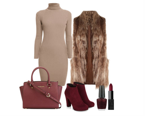 outfit-gilet-ecopelliccia-marsala